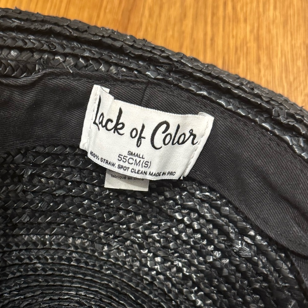 Lack of Color- Black Straw Spencer boat Hat - Picture 5 of 6